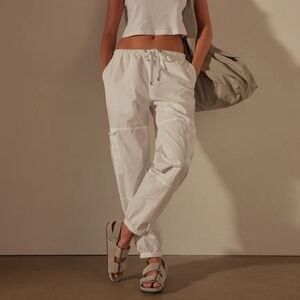 James Perse Stretch Poplin Cargo Pant White Size 1/S